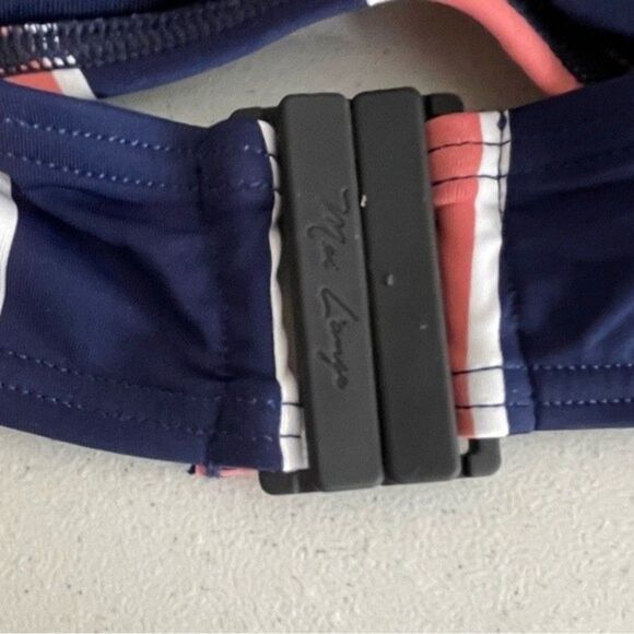 Mei L’ange Women's Micah Striped Blue Pink Bandeau Bikini Top Size Small New - Picture 8 of 12